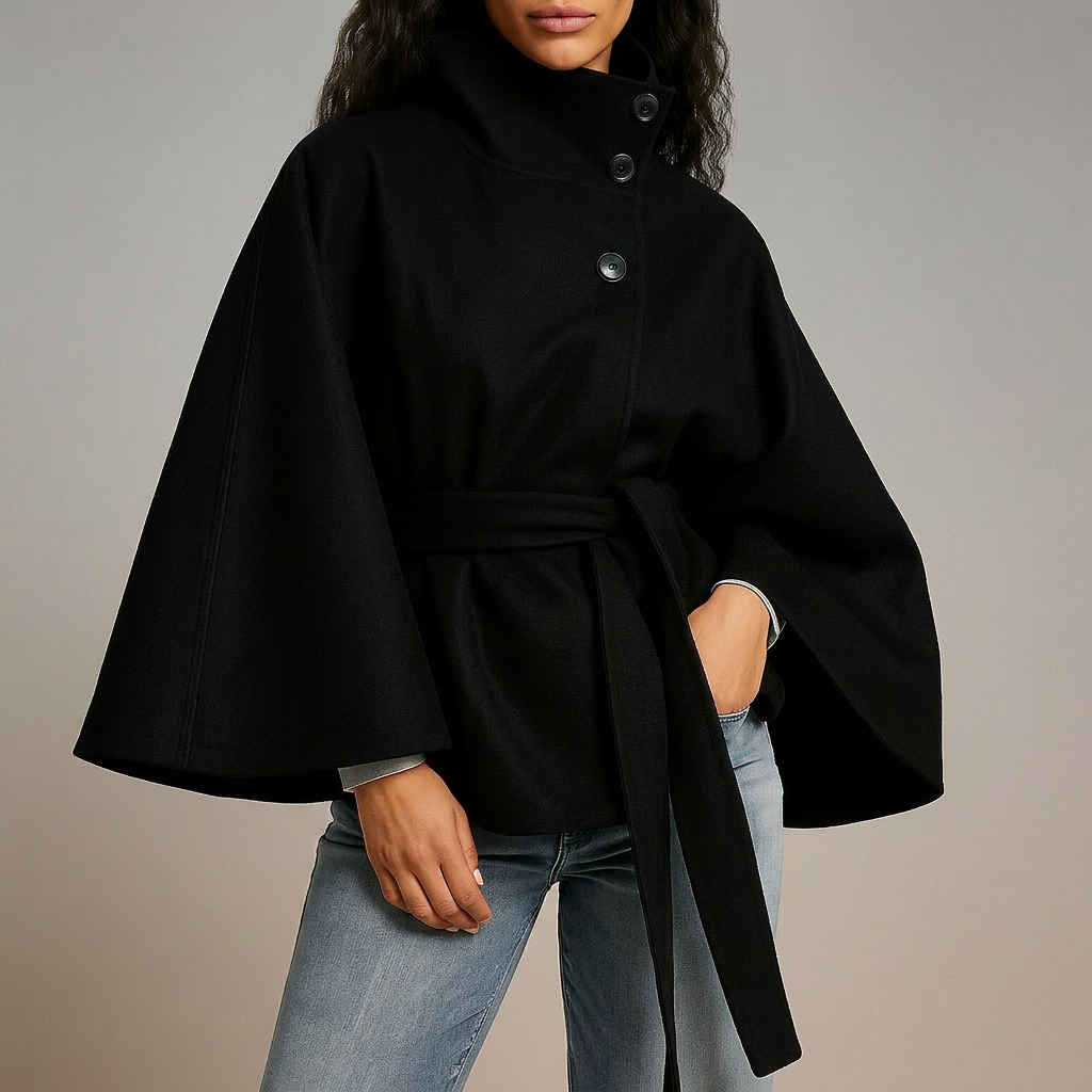 Amara Cape Coat - black