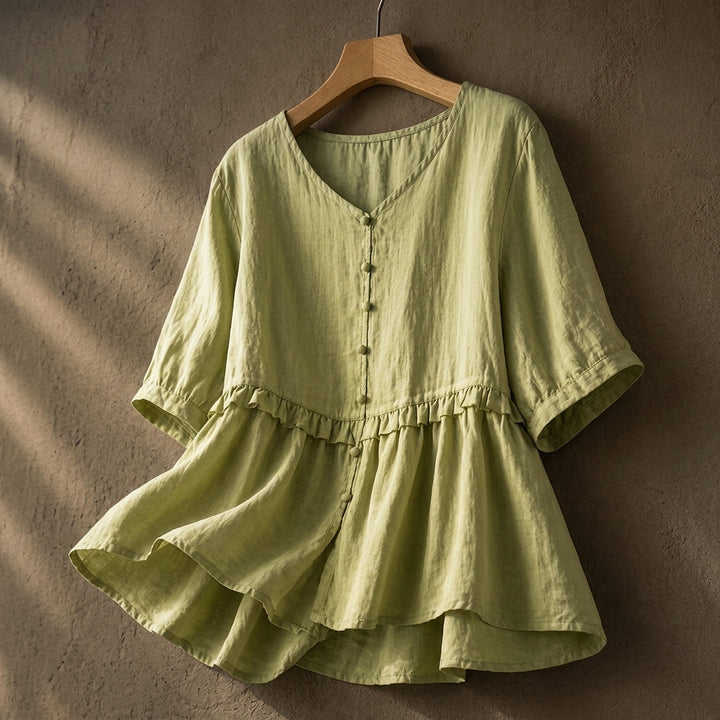 LAINEY JANE LINEN BLOUSE - Sage Green