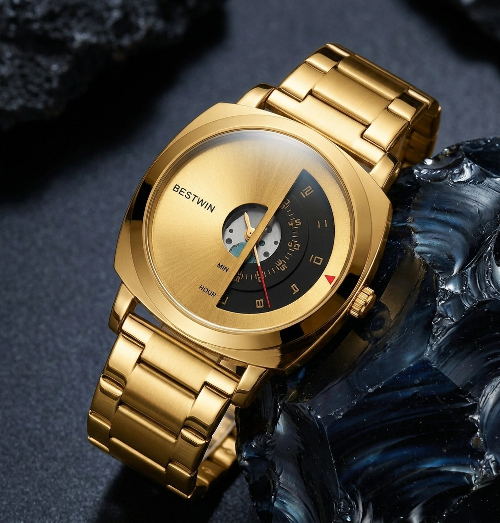 Helios Arc Gold Watch - Gold