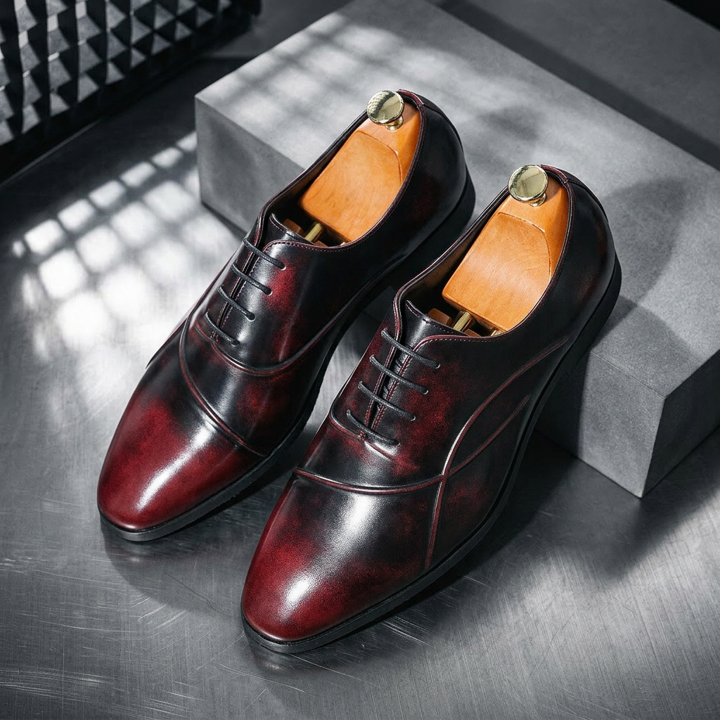 Calenzo Leather Dress Shoes - Red