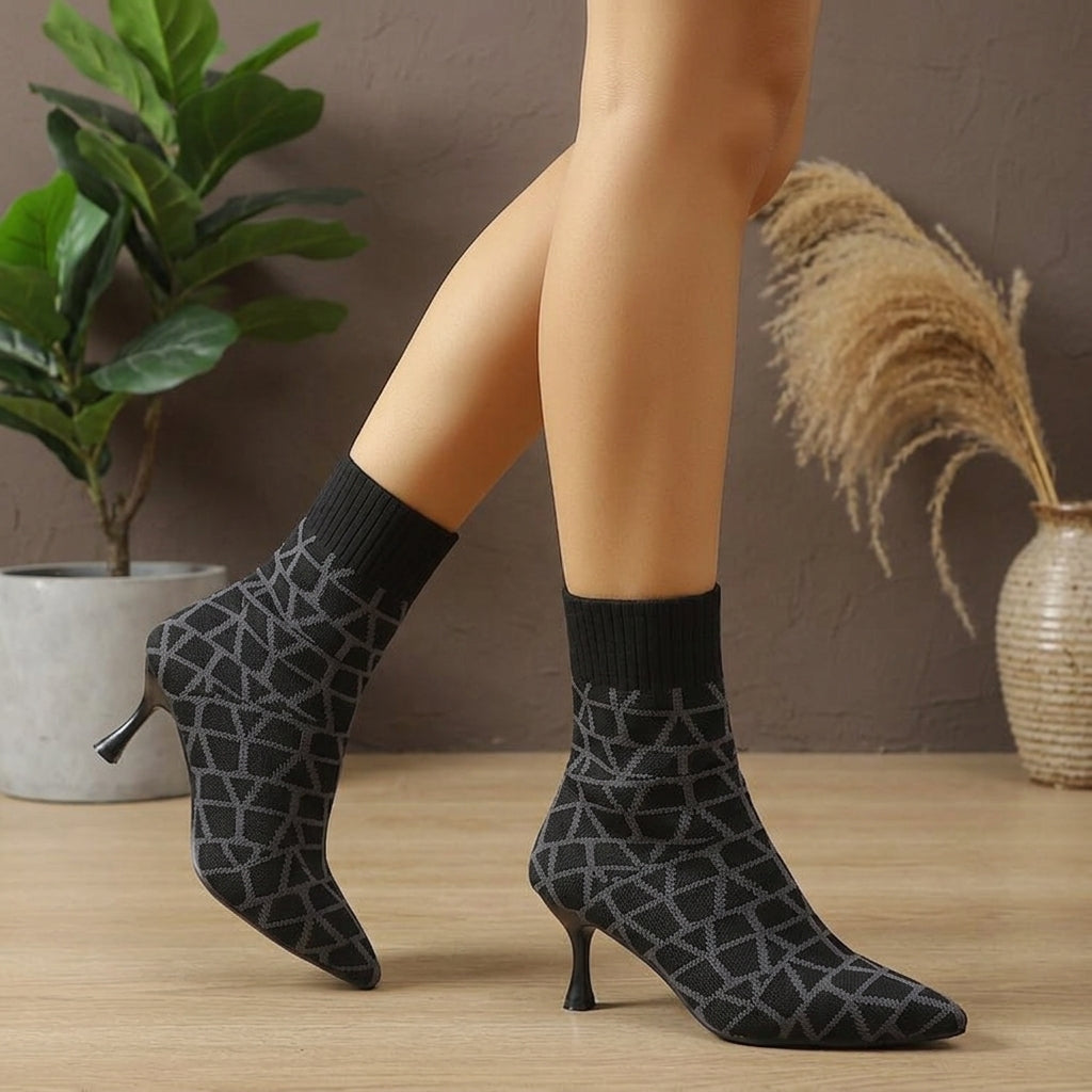 Aria High-Heel Knitted Boots