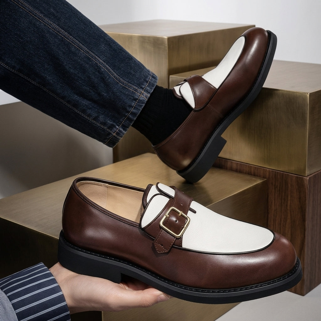 Valenno Leather Monk Straps
