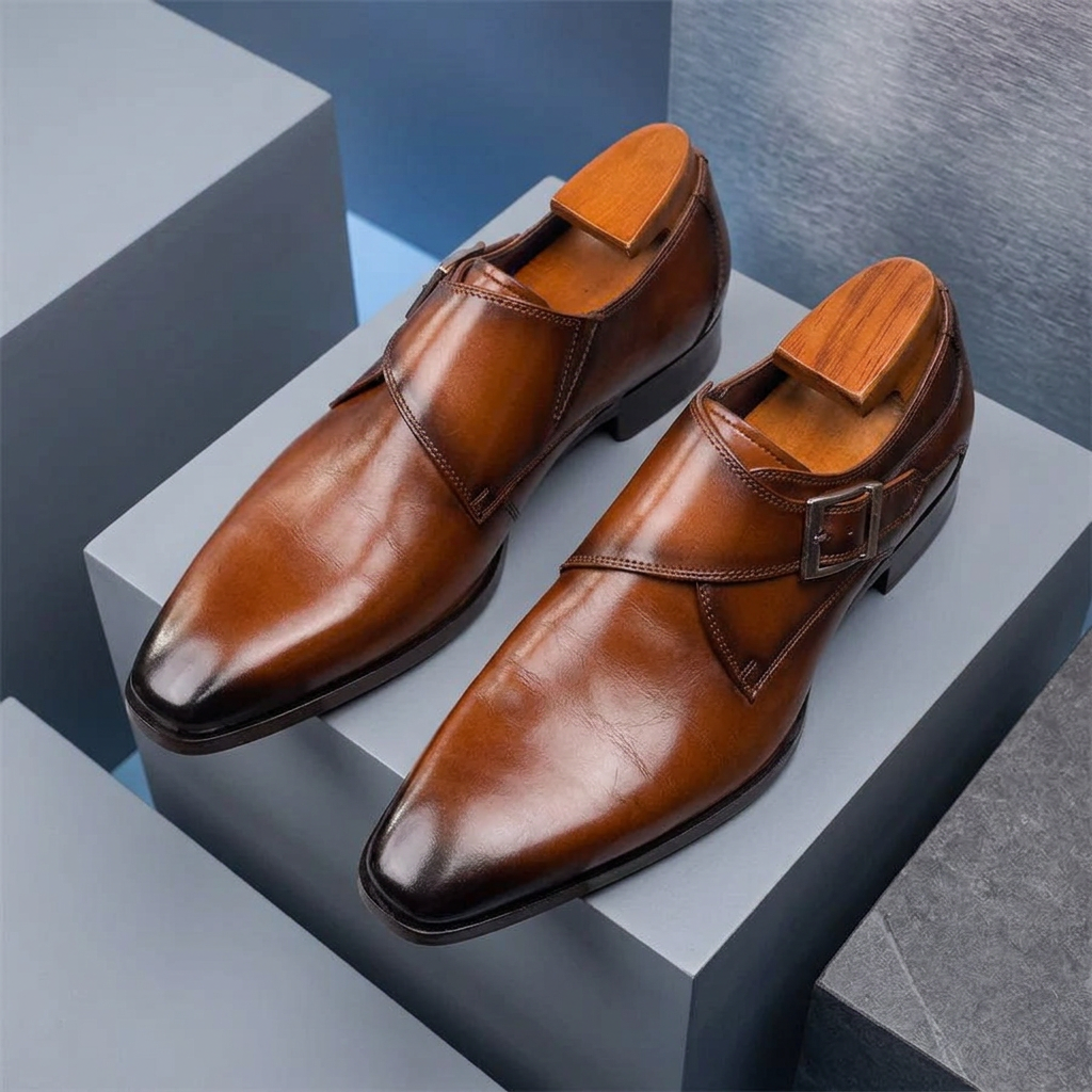 SANTORO LEATHER MONK STRAP