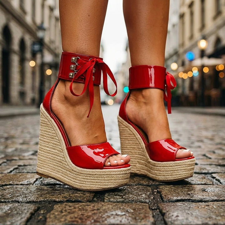 MAYA MONROE PLATFORMS - wine red