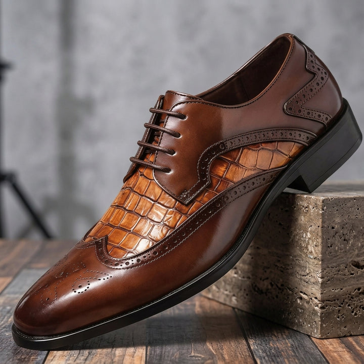 VERCELLI CROC OXFORDS - Brown