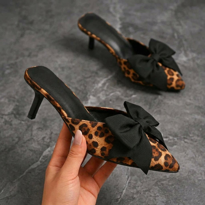 SIENNA LEOPARD BOW HEELS