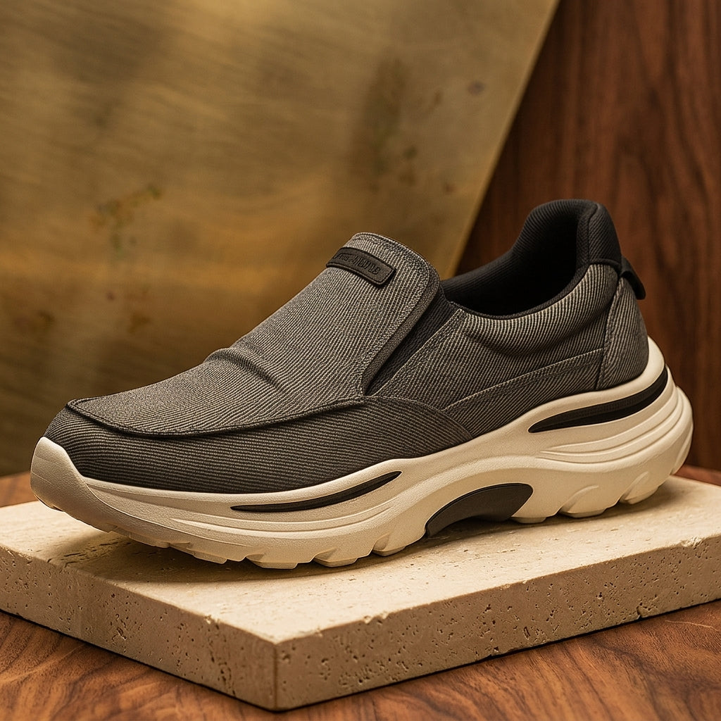 Edmund Cushioned Slip Ons - Dark Grey