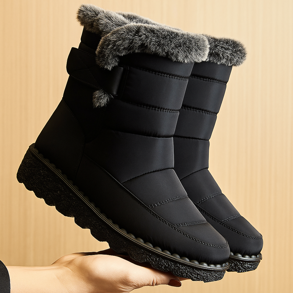 Fur-Lined Waterproof Snow Boots