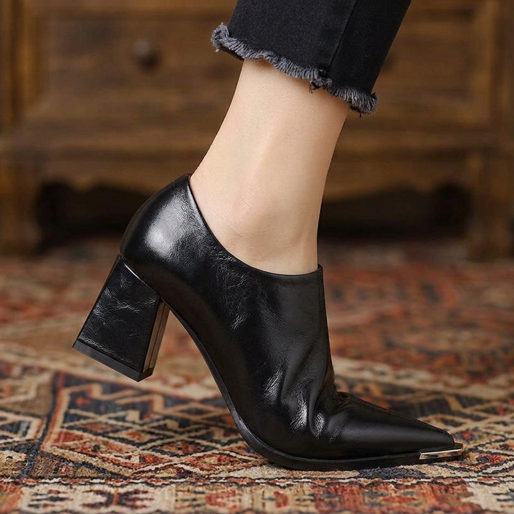 Ravenna Genuine Leather Boots - Black