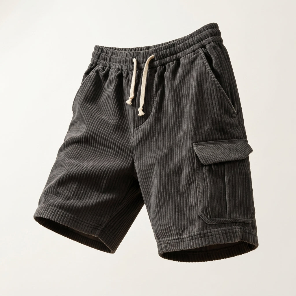 HERMOSA CORDUROY SHORTS - Black