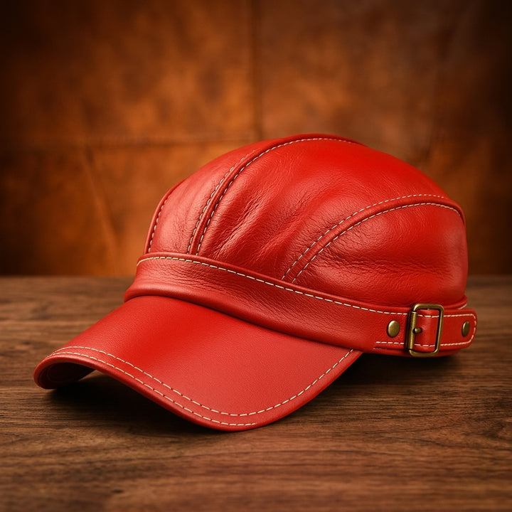 Jetstream Genuine Leather Hat - Red
