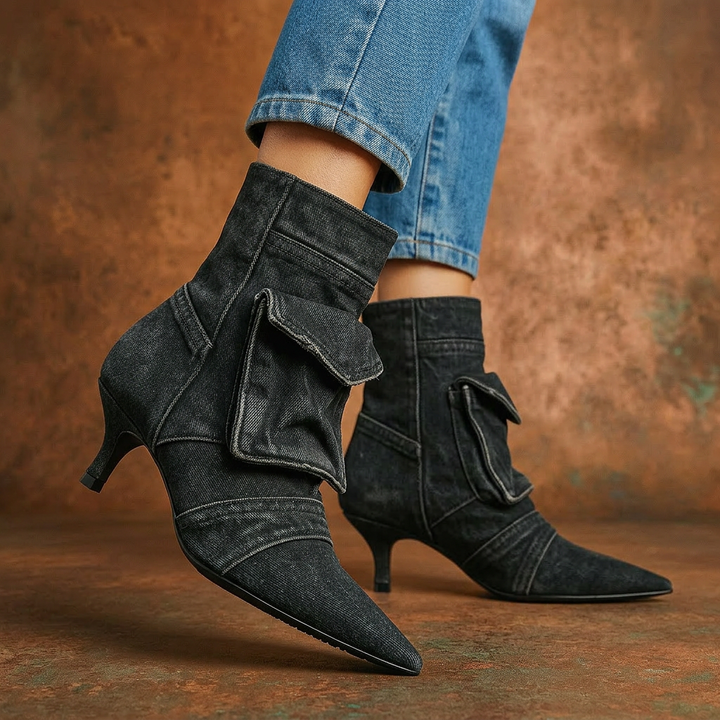Serena Valenti Denim Boots - Black