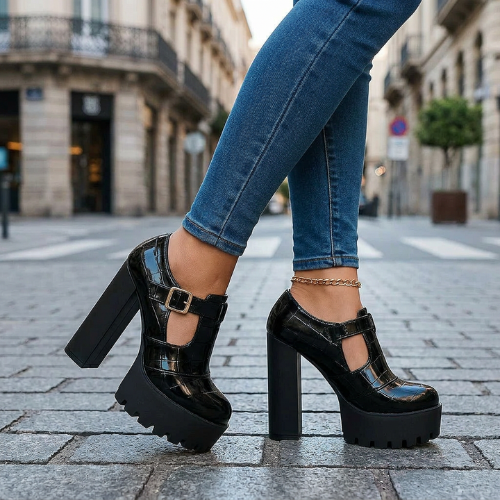 VIVIENNE ARLO BLOCK HEELS - classic black