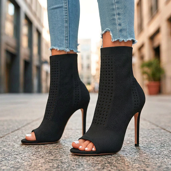 AMENA KNIT HEELS - Classic Black