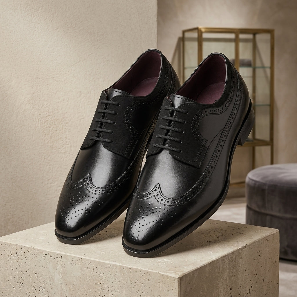 MARCO SANTINO LEATHER LOAFERS - tuxedo black