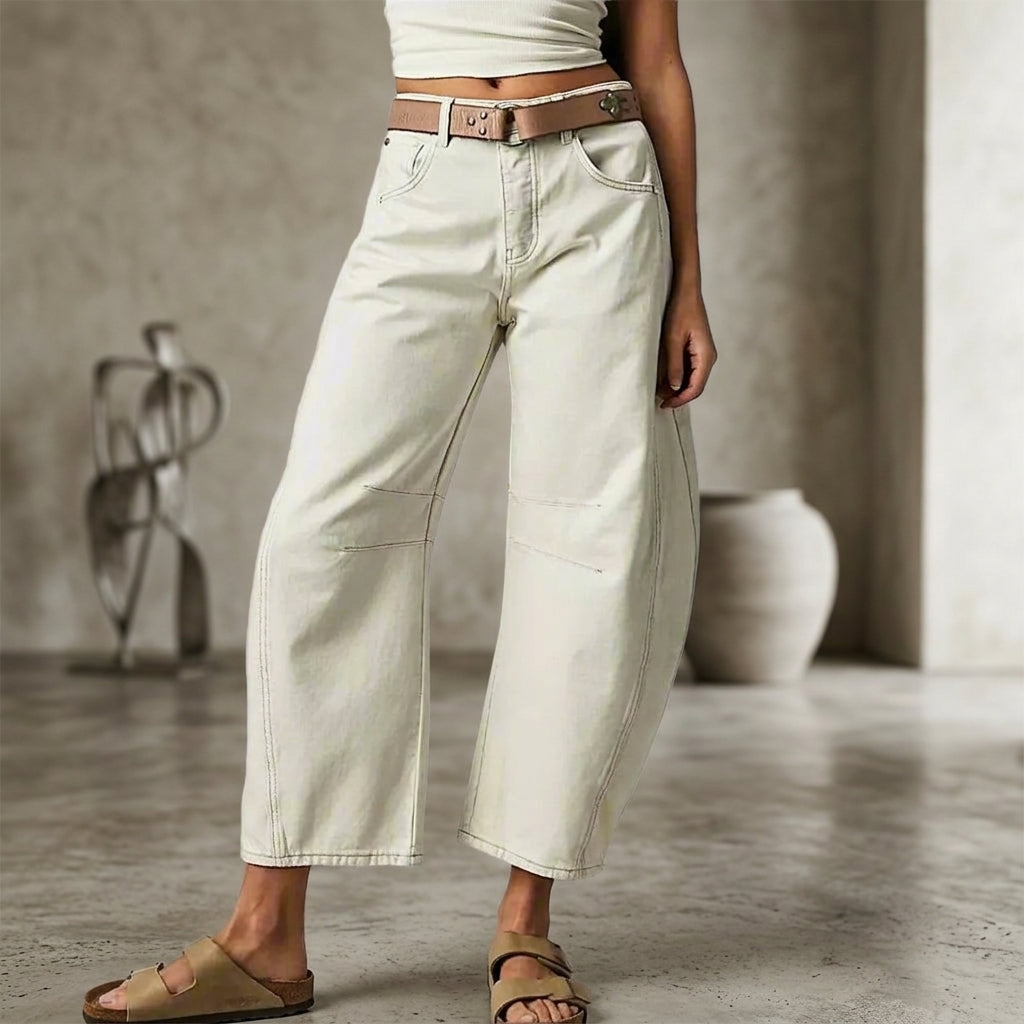 BOERUM HILL BARREL-CUT JEANS - white