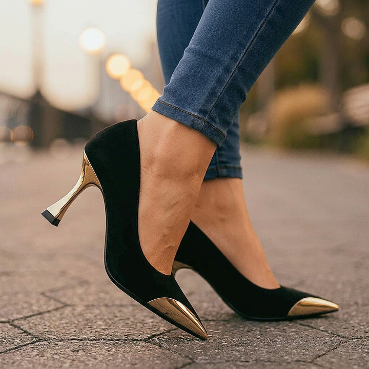AVELINE GOLD-POINT PUMPS - classic black