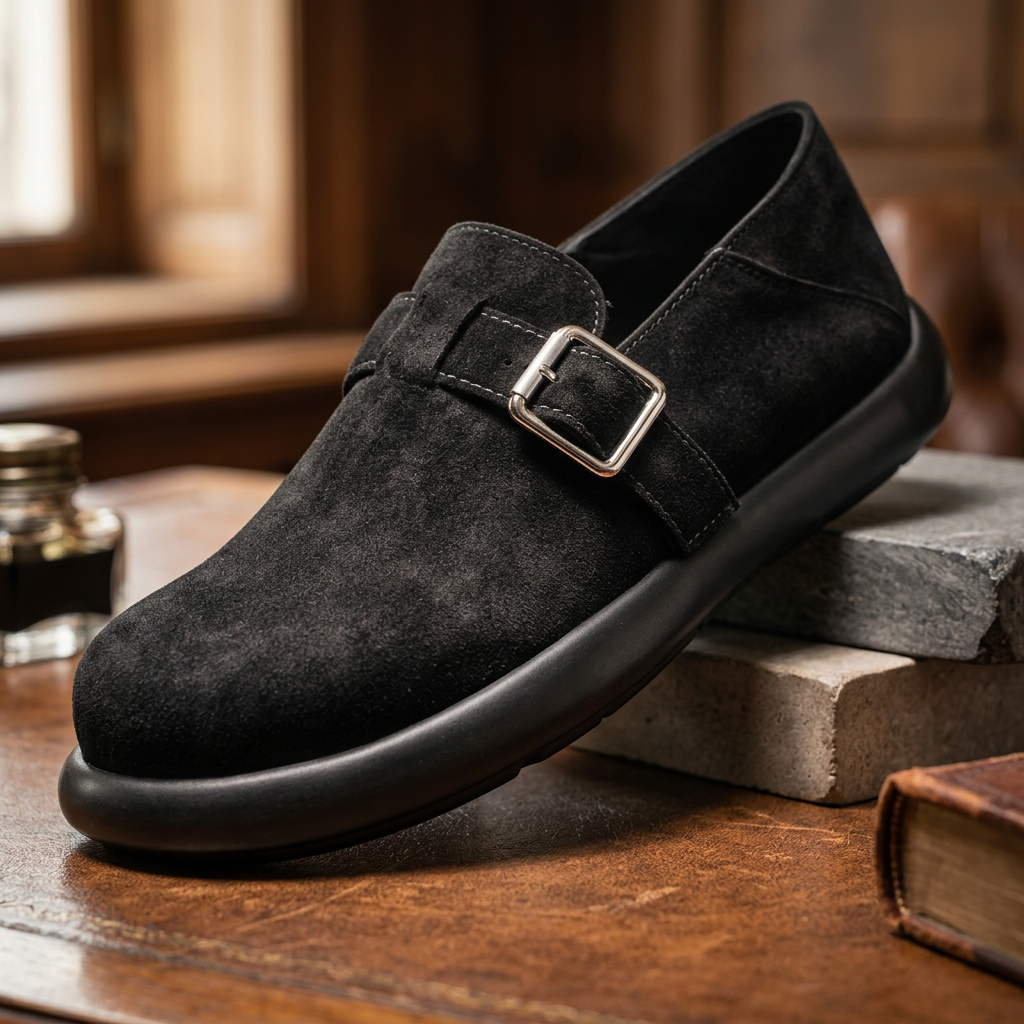 Windsor Suede Monks - black