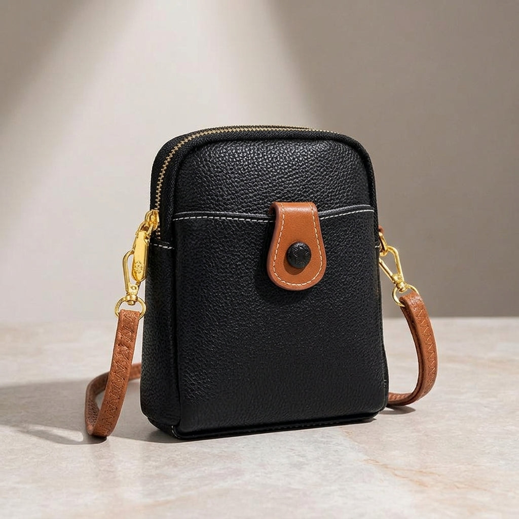 Nela Genuine Leather Bag - Black