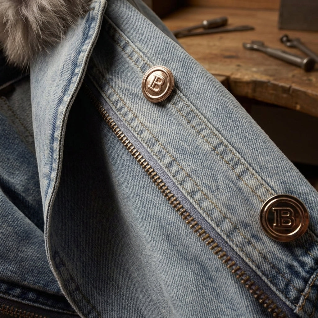 MONROE FUR COLLAR DENIM JACKET