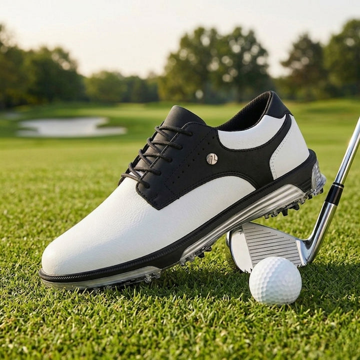 Weston Leather Golf Shoes - White and Black