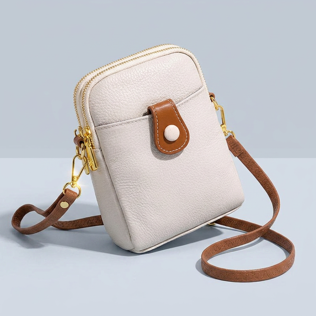 Nela Genuine Leather Bag - White