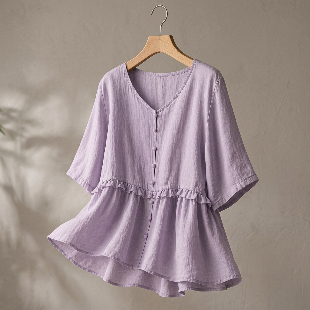 LAINEY JANE LINEN BLOUSE - Lavender