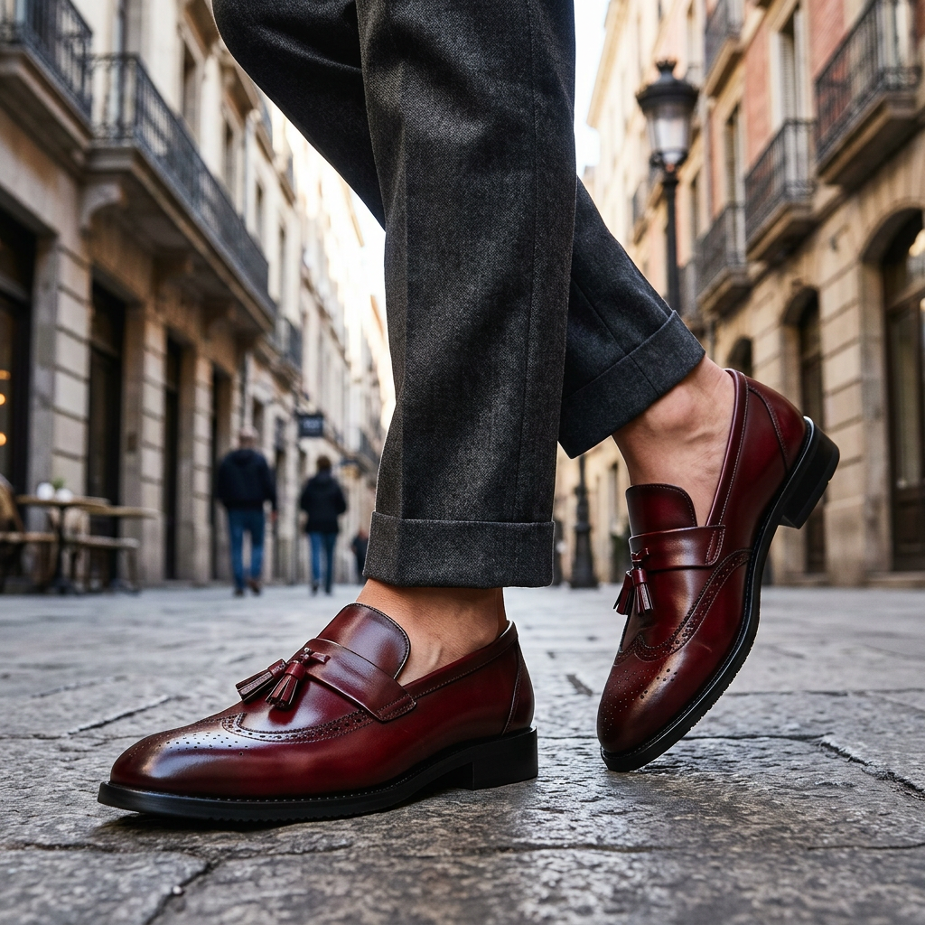 MONTORO TASSEL LOAFERS - wine red