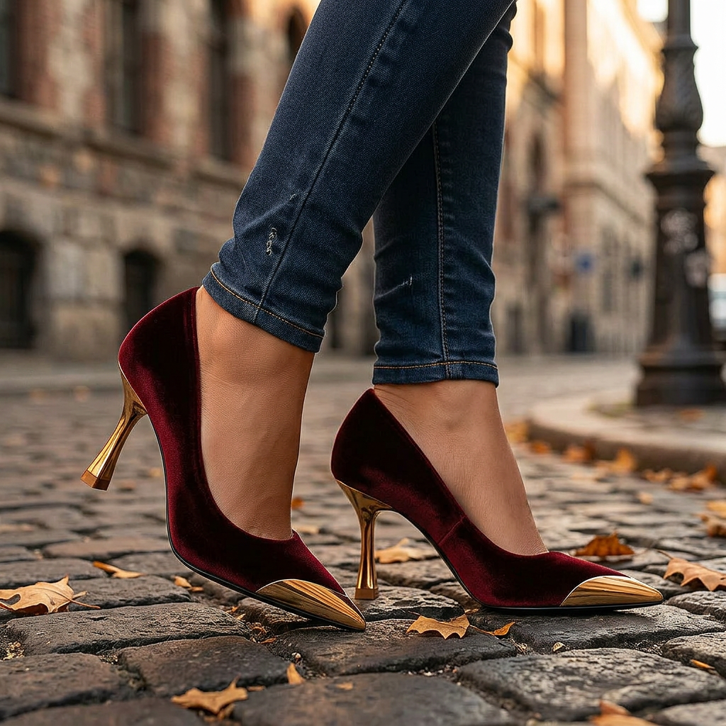 AVELINE GOLD-POINT PUMPS