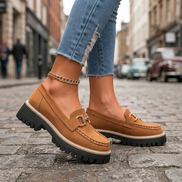 ISLA MONROE PLATFORM LOAFERS - Mocha Brown