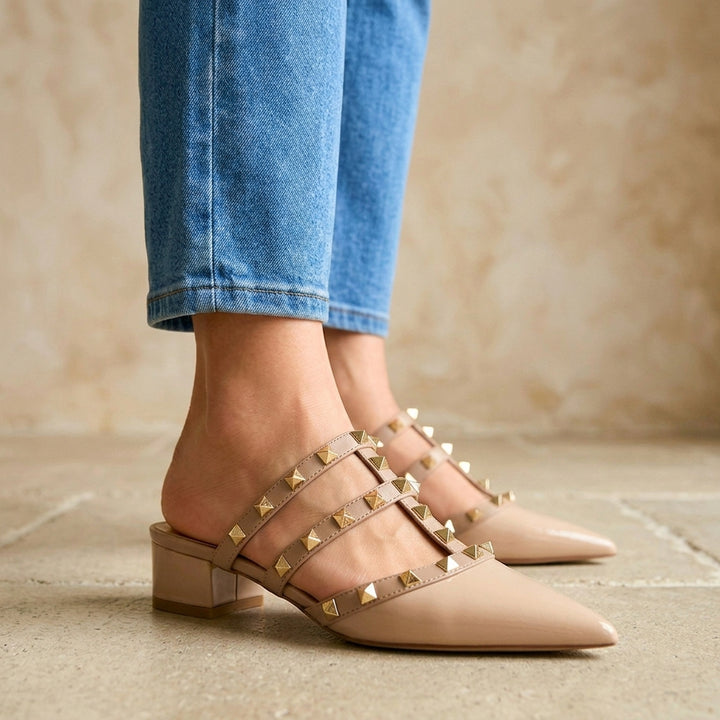 Elara Studded Mule Heels