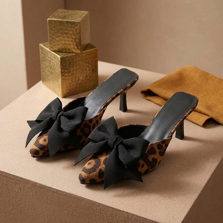 SIENNA LEOPARD BOW HEELS