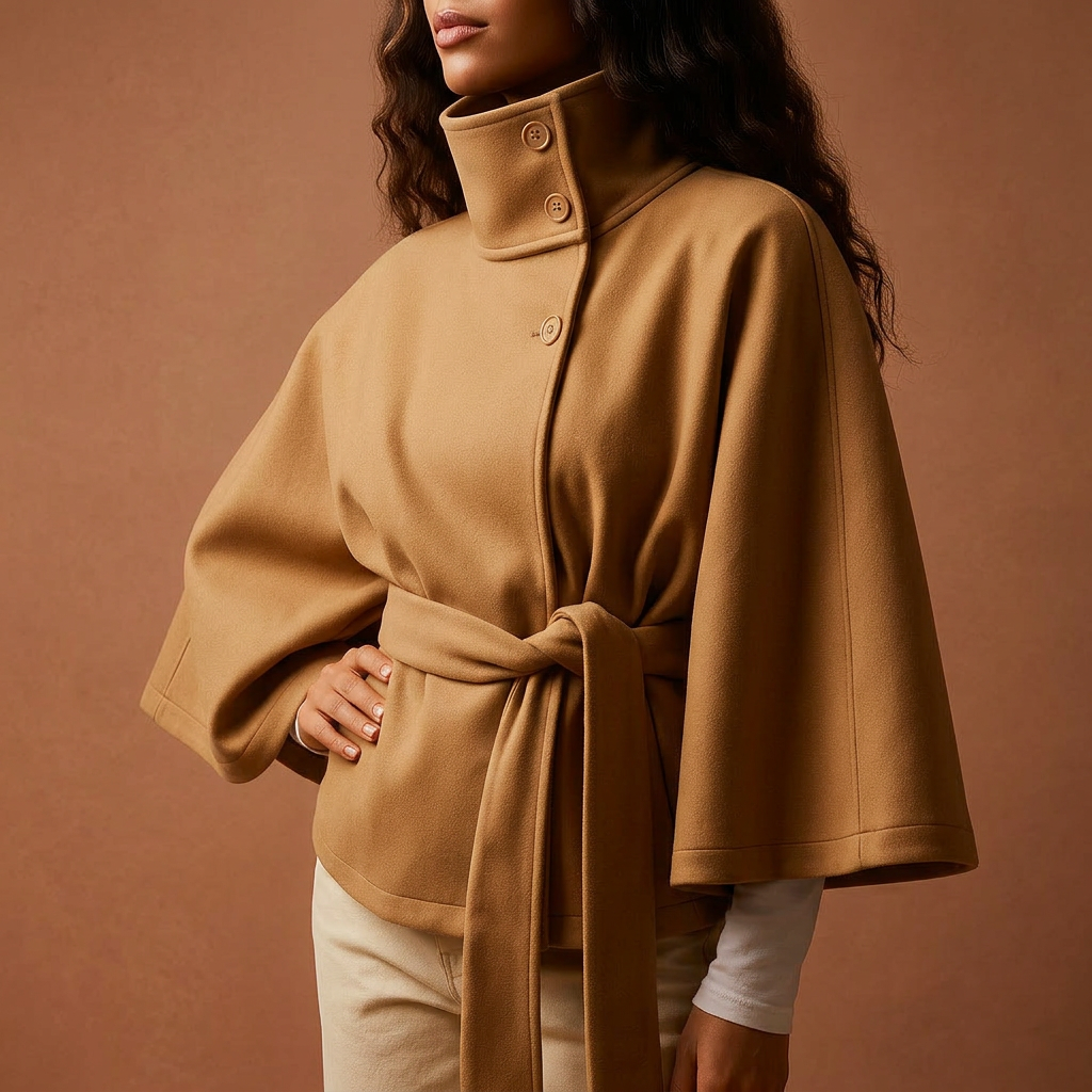 Amara Cape Coat - Khaki