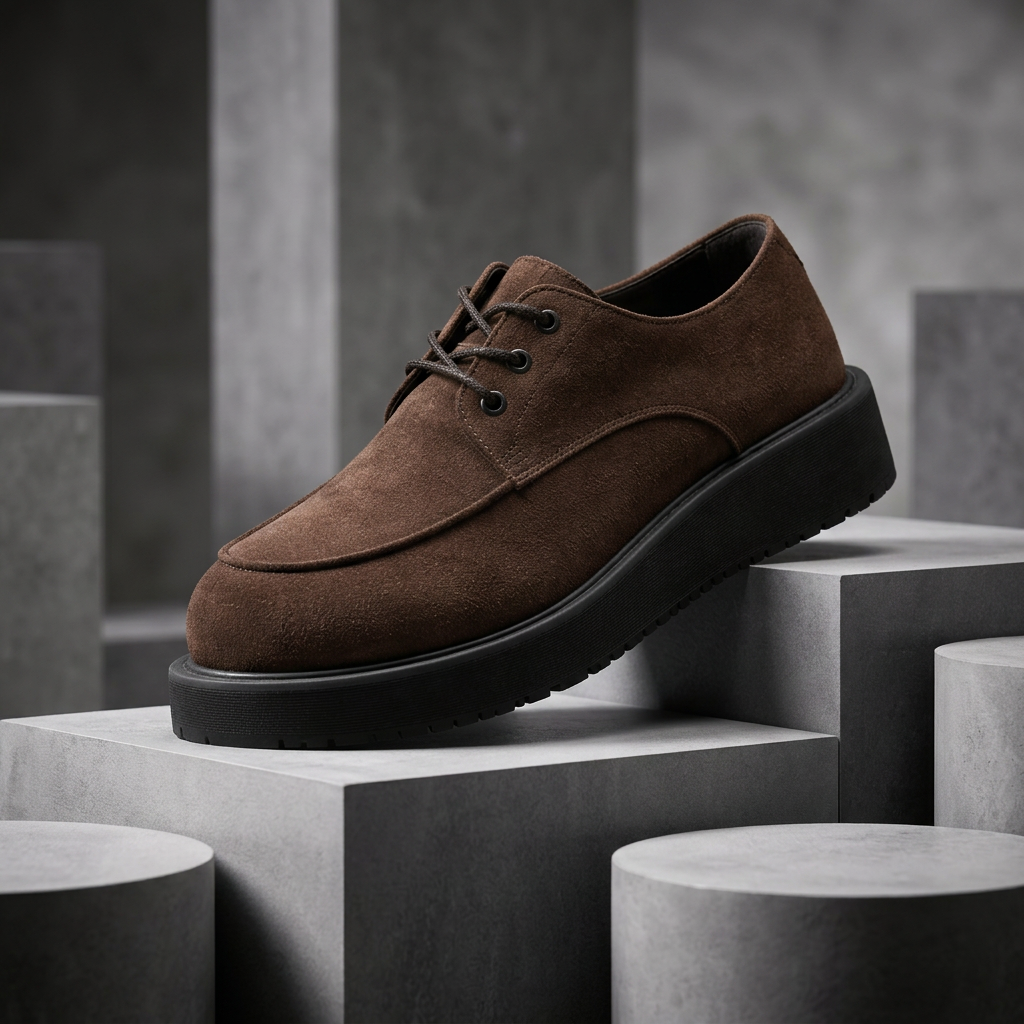 Hudson Suede Lug Derbies - brown