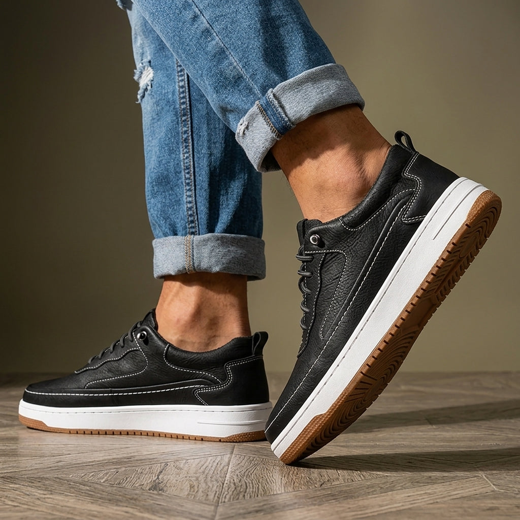WALKER BROOKS LEATHER SNEAKERS