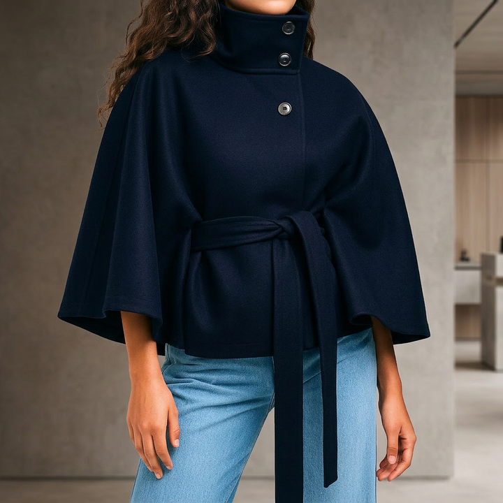 Amara Cape Coat - blue