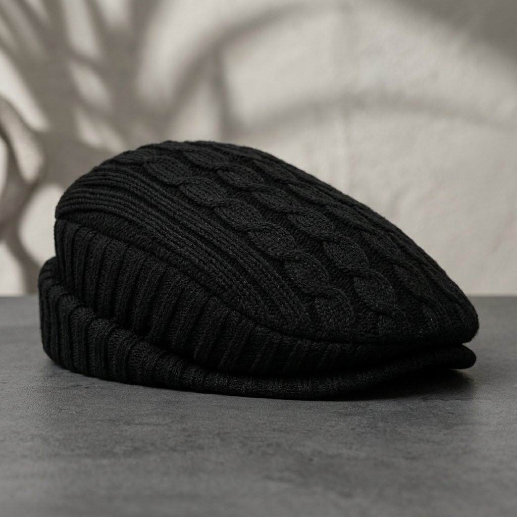 Callahan Cable-Knit Cap - Black